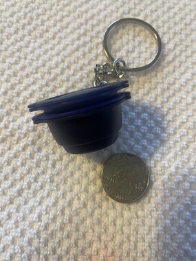 NEW Tupperware Keychain Blue Collectible Mini Smart Steamer